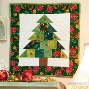 "Tiny Tannenbaum” is a Free Christmas Mini Quilt Pattern designed by Melinda Hohn from Create with Quilting Daily!